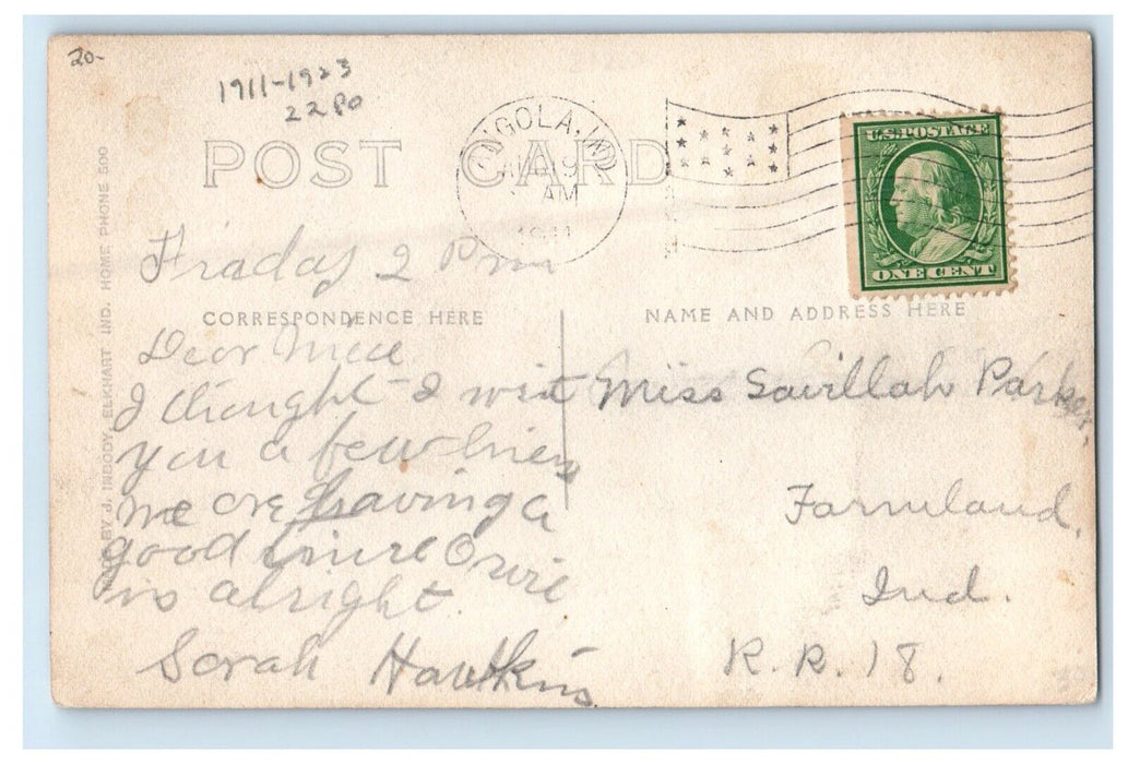 1911 Adirondacks Cottage Crooked Lake Indiana IN RPPC Photo Antique Postcard