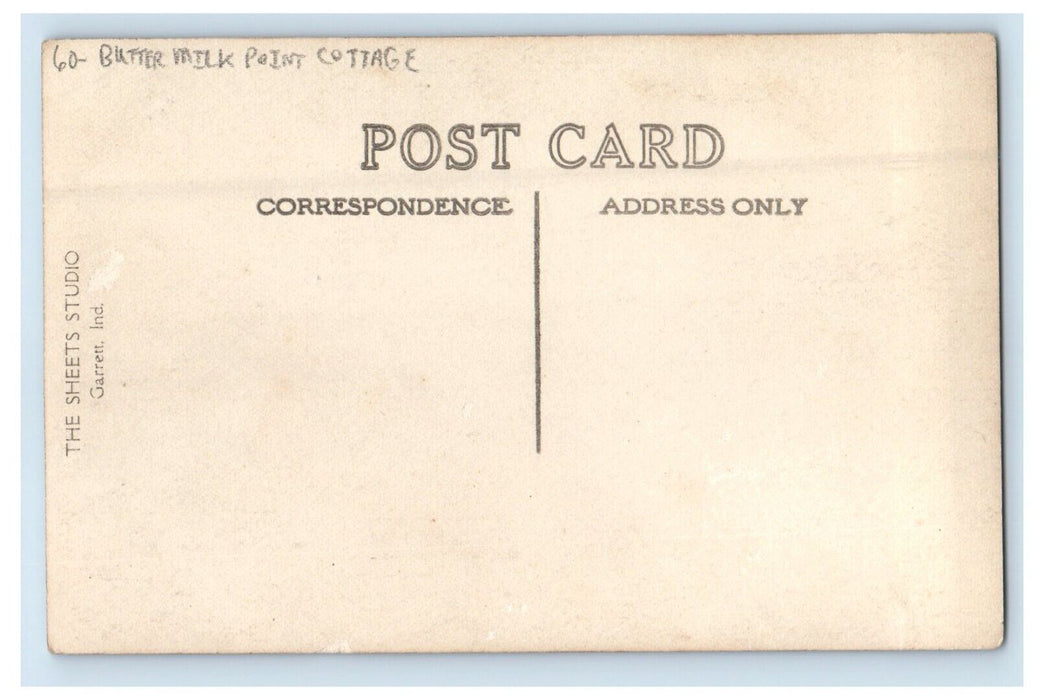 c1910's Butter Milk Point Cottage Wawasee Lake Indiana IN RPPC Photo Postcard