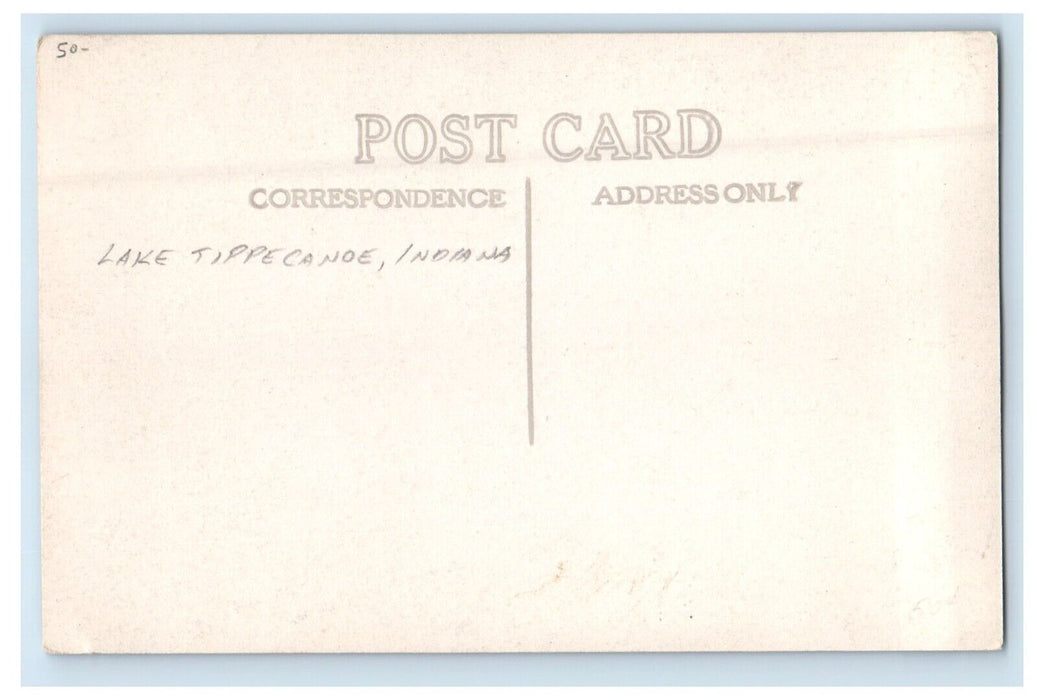 c1910's View Of Lake Michigan Pier Indiana Illinois IN IL RPPC Photo Postcard