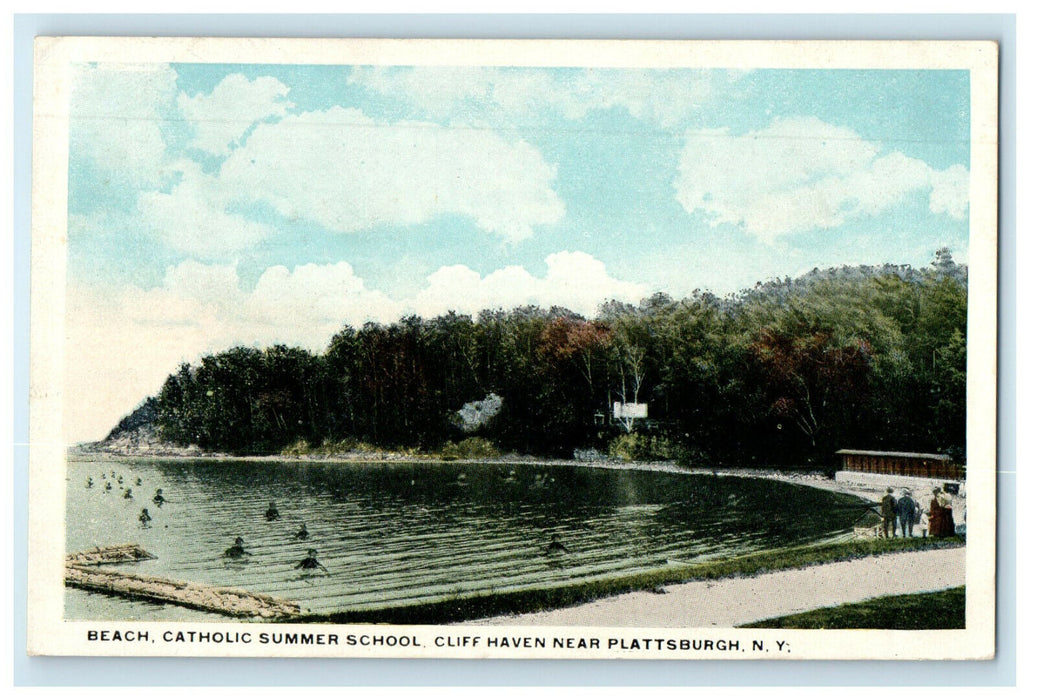 c1920s Beach Catholic Summer School Plattsburgh New York NY Posted Postcard