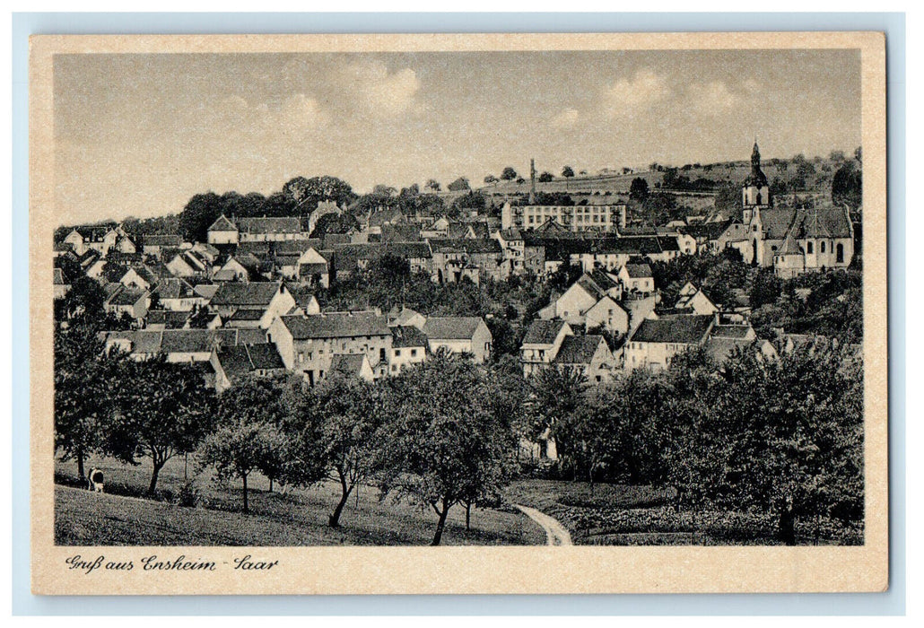 c1920s Building View, Grub Aus Ensheim-Saar Germany Antique Unposted Postcard