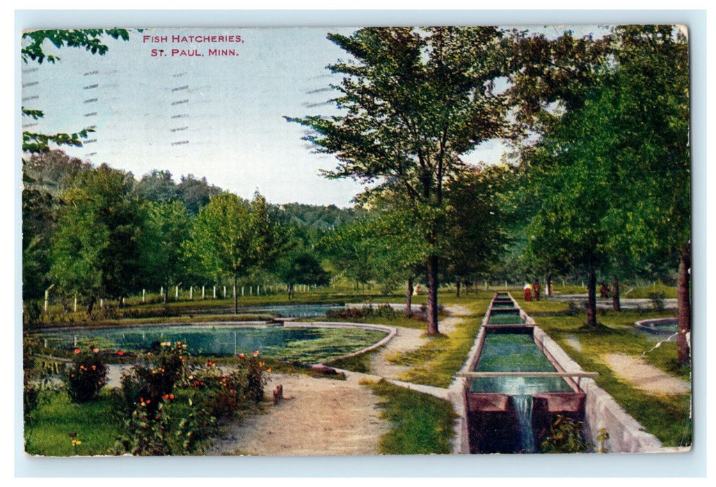 1908 Fish Hatcheries St. Paul Minnesota MN Posted Antique Postcard