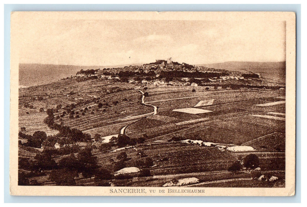 c1930s Sancerre Vu De Bellechaume France Unposted Vintage Postcard