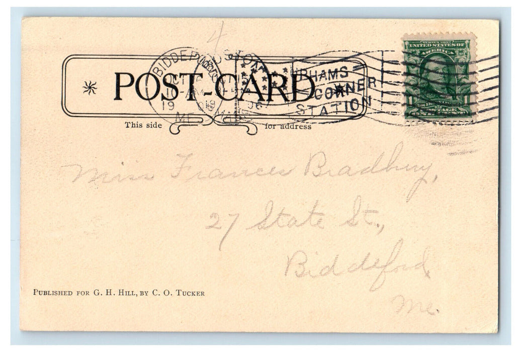1906 Town Hall, Ayer Massachusetts MA Posted Antique Cancel Postcard