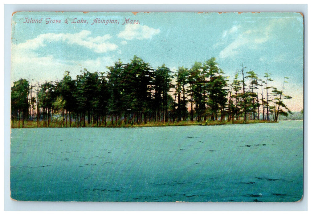 1910 Island Grove and Lake Abington Massachusetts MA Posted Postcard