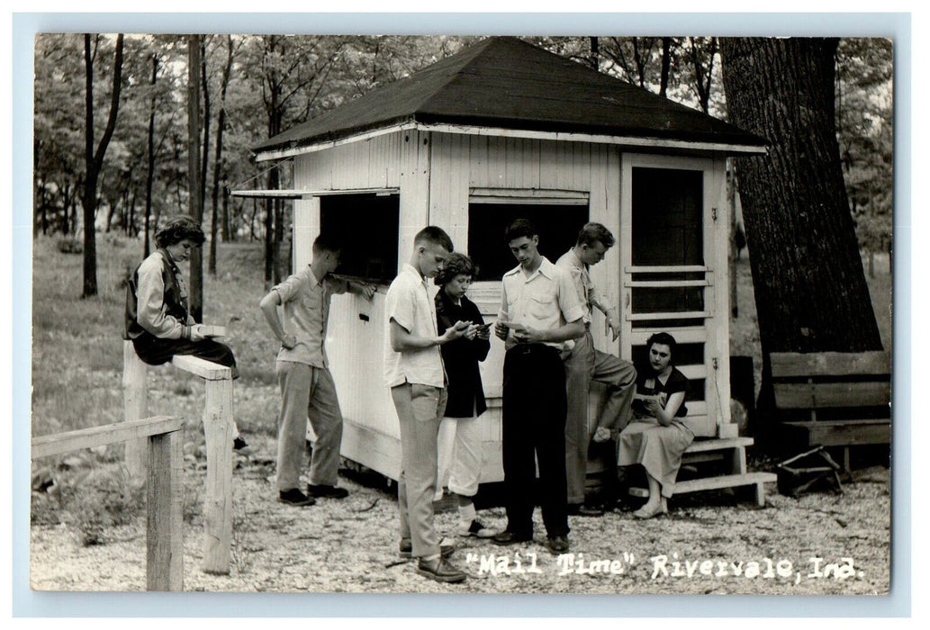 c1940's Mail Time Rivervale Indiana IN RPPC Photo Unposted Vintage Postcard