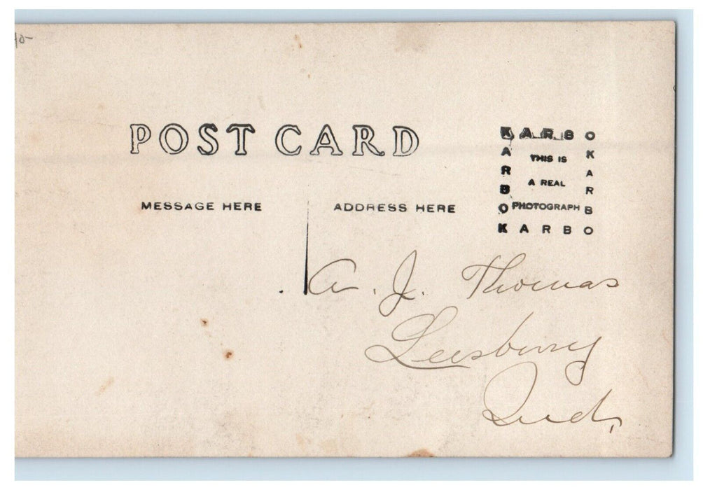 Prairie St. Looking West Leesburg Indiana IN RPPC Photo Unposted Postcard