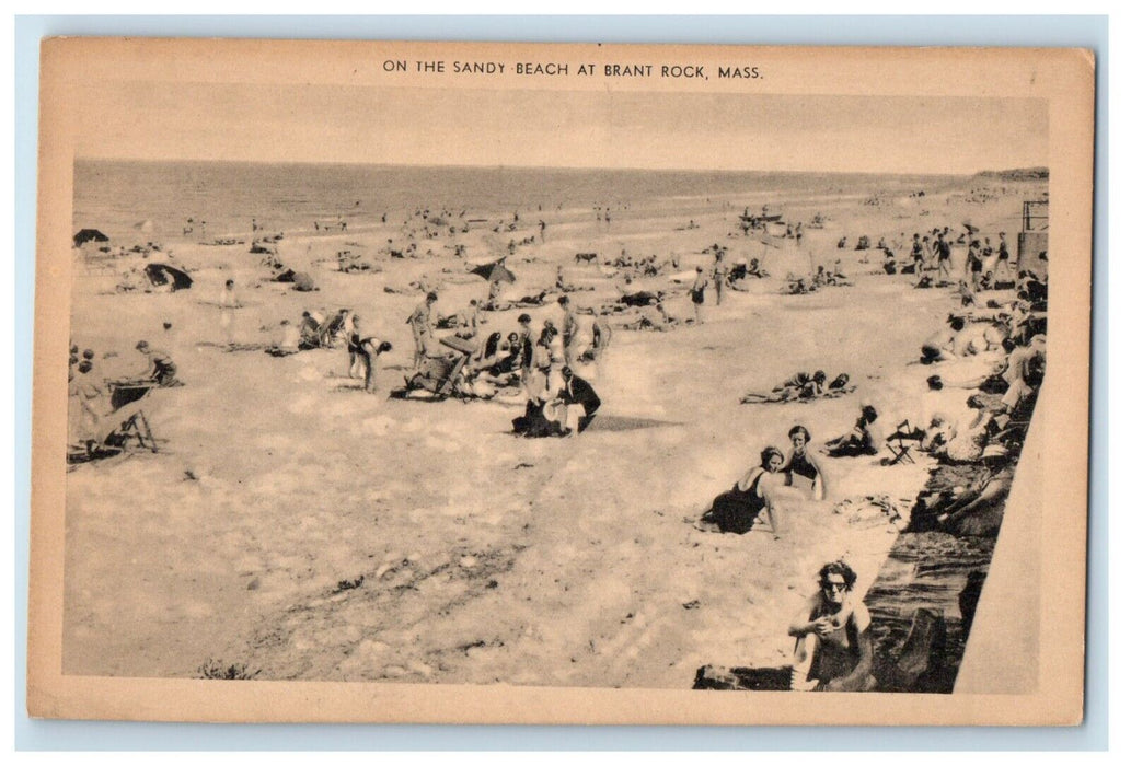 Scene On The Sandy Beach At Brant Rock Massachusetts MA Unposted Postcard