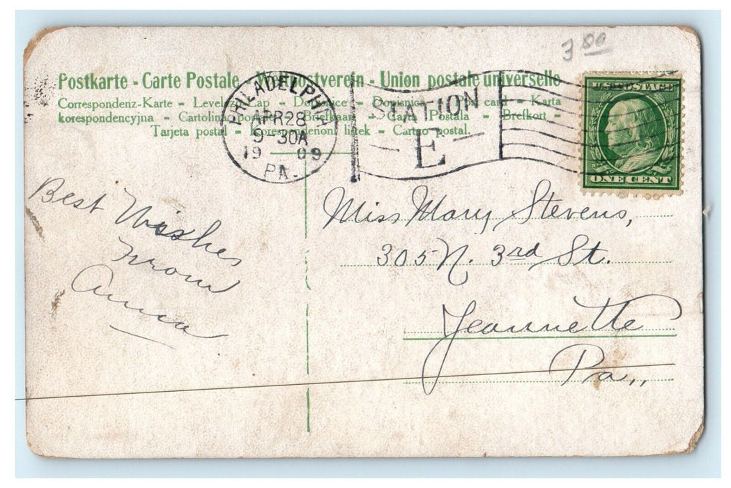 1909 Cramp's Shipyard Canoeing Philadelphia Pennsylvania PA Antique Postcard