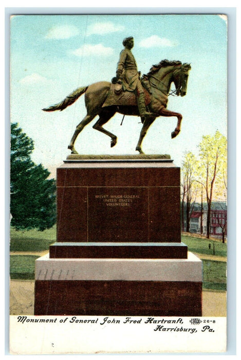 1909 Monument Of General John Fred Hartranft Harrisburg Pennsylvania PA Postcard