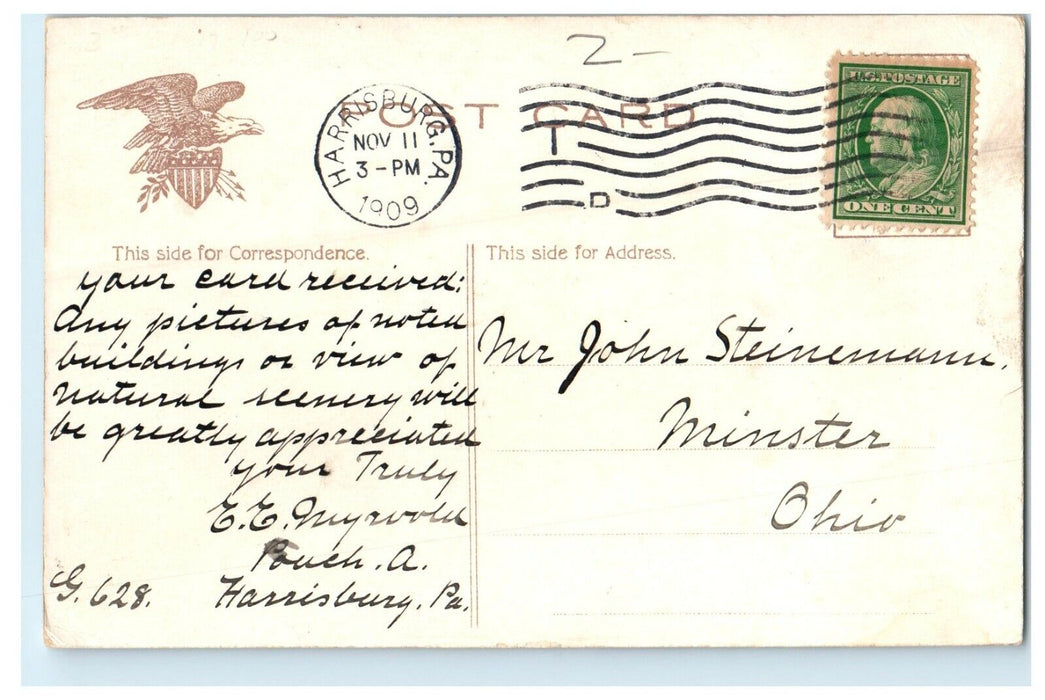 1909 Monument Of General John Fred Hartranft Harrisburg Pennsylvania PA Postcard