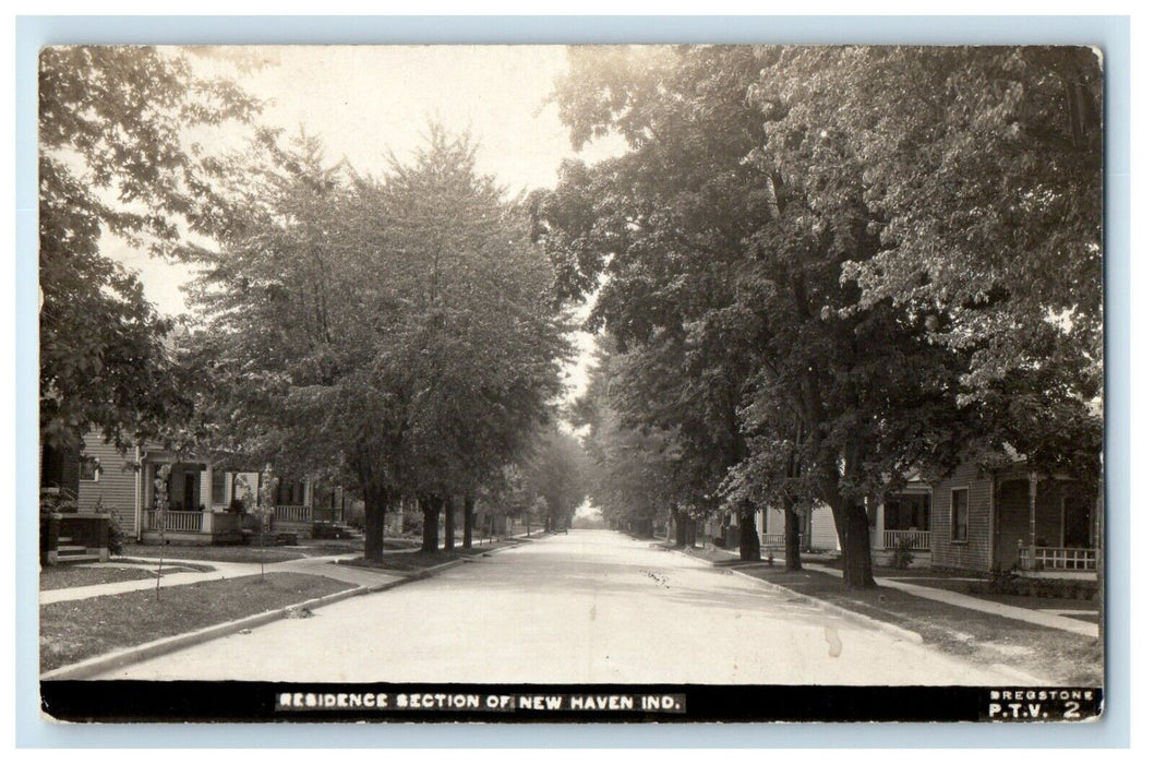 1930 Street View Residence Section Of New Haven Indiana IN RPPC Photo Postcard