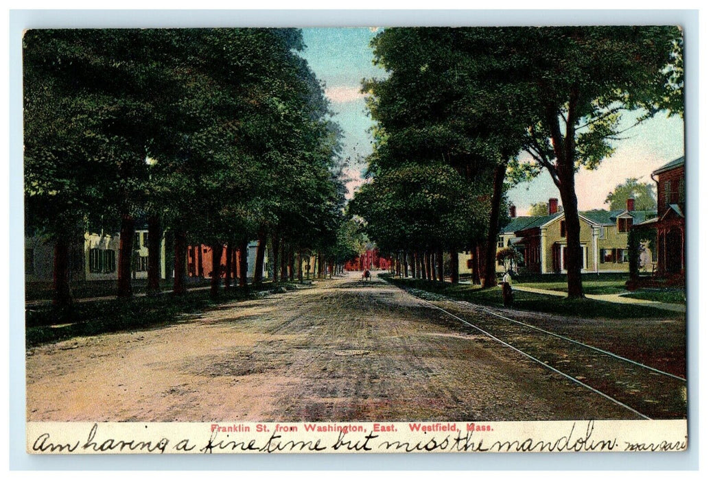 1907 Franklin St. from Washington East, Westfield Massachusetts MA Postcard