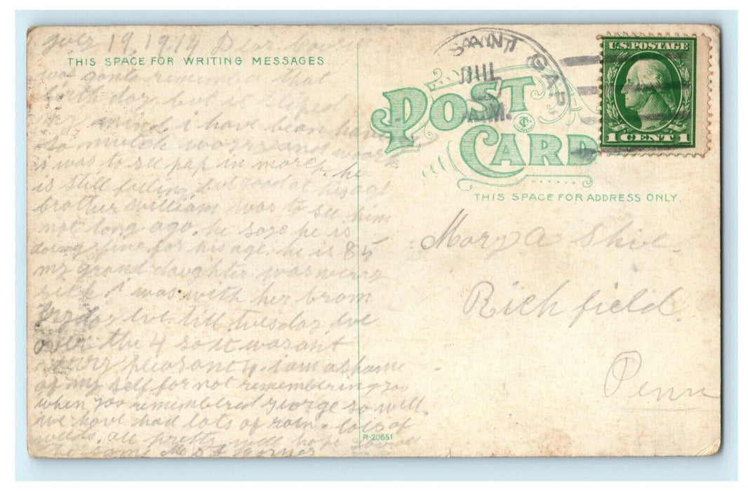 1914 Conducting Sap Vermont Maple Sugar Camp Pleasant Gap Pennsylvania Postcard