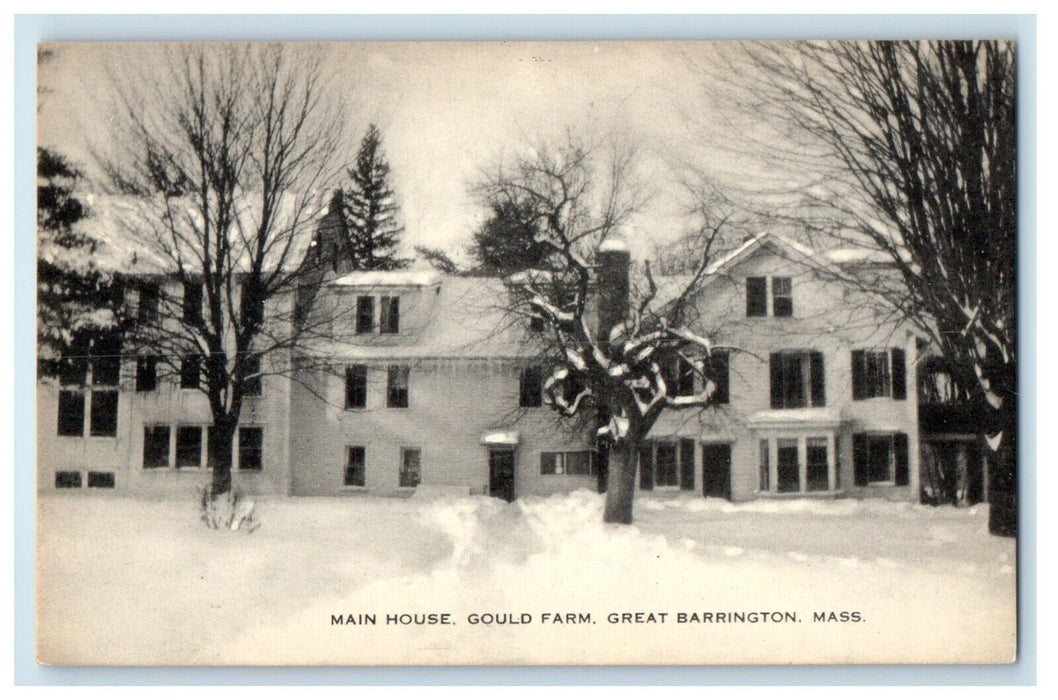 Main House Gould Farm Winter Snow Great Barrington Massachusetts MA Postcard