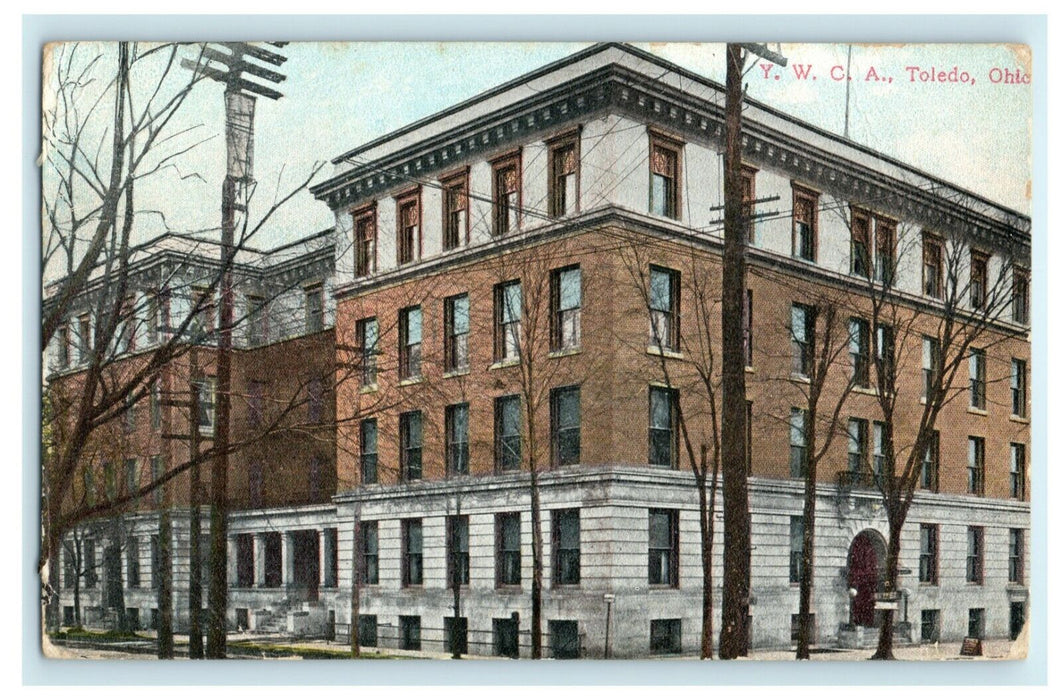 1911 YMCA Toledo Ohio OH Building Transfer Clerk Cancel Posted Vintage Postcard