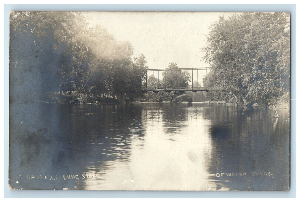 1909 View Of Waren Bridge Winamac Indiana IN RPPC Photo Antique Postcard