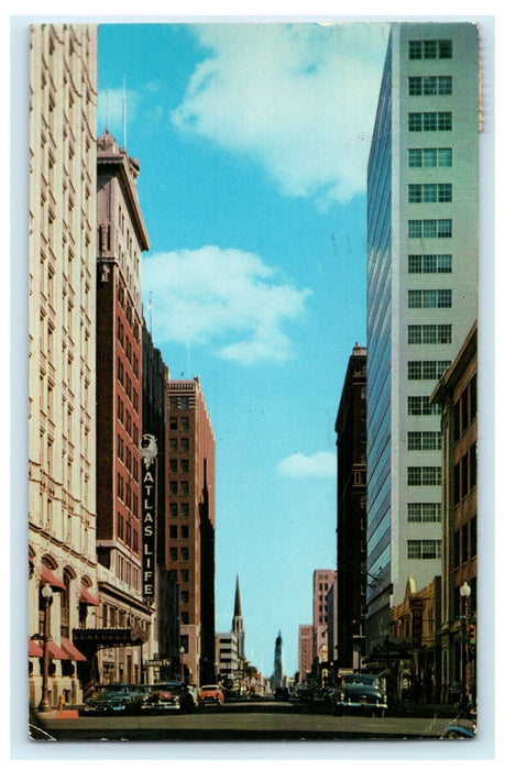 1962 Boston Avenue Looking South Tulsa Oklahoma Vintage Posted Postcard