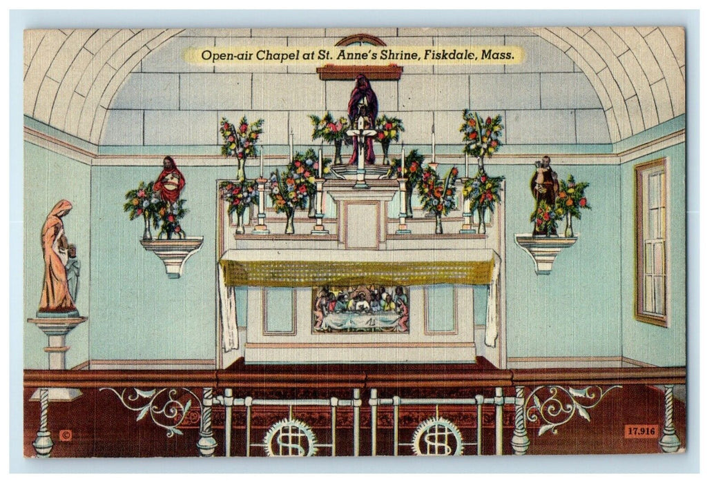 Open Air Chapel At St. Anne's Shrine Interior Fiskdale Massachusetts MA Postcard