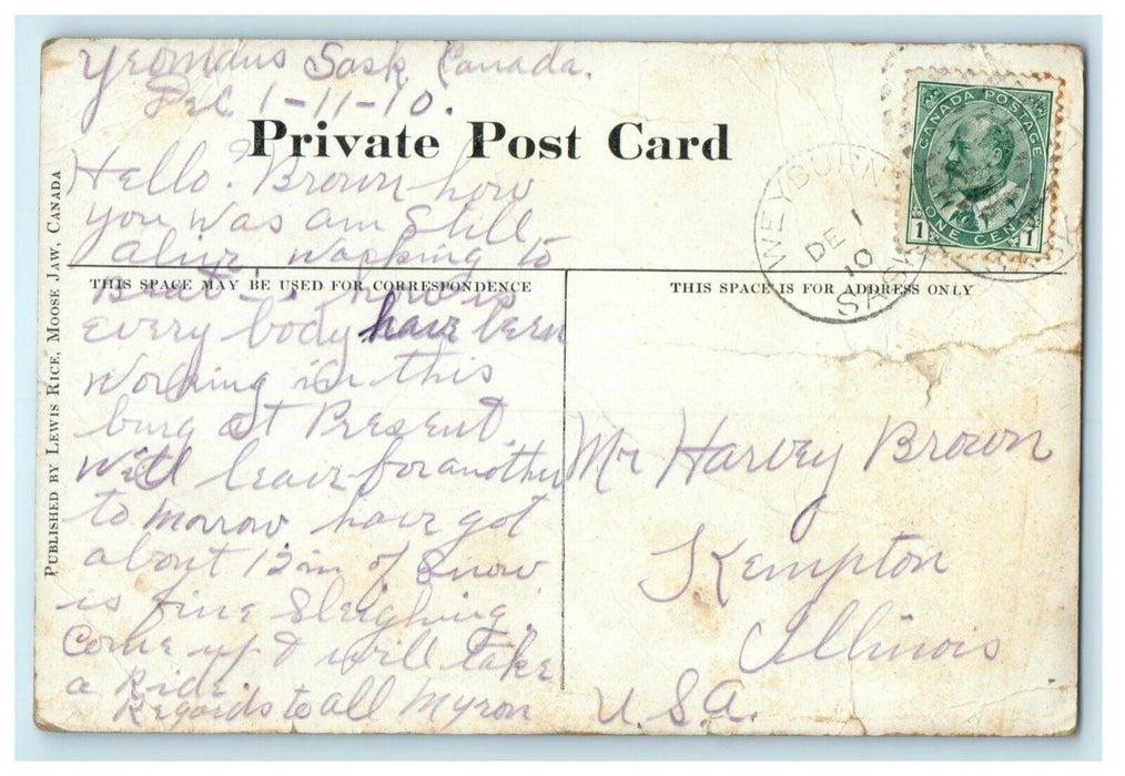 1910 Along River Weyburn Saskatchewan Canada Moose Jaw Multiview Postcard