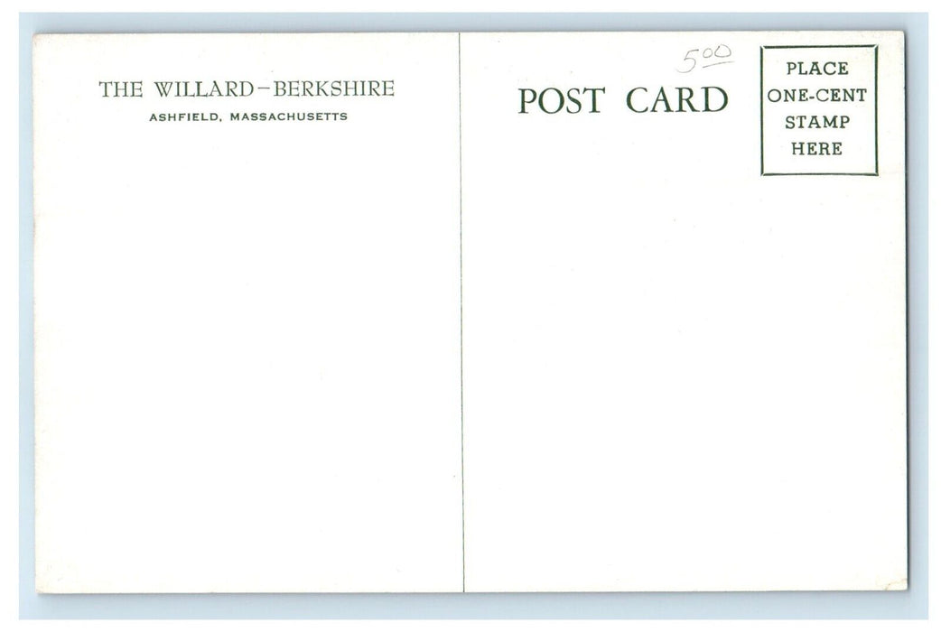 The Willard Berkshire House Mansion Ashfield Massachusetts MA Unposted Postcard