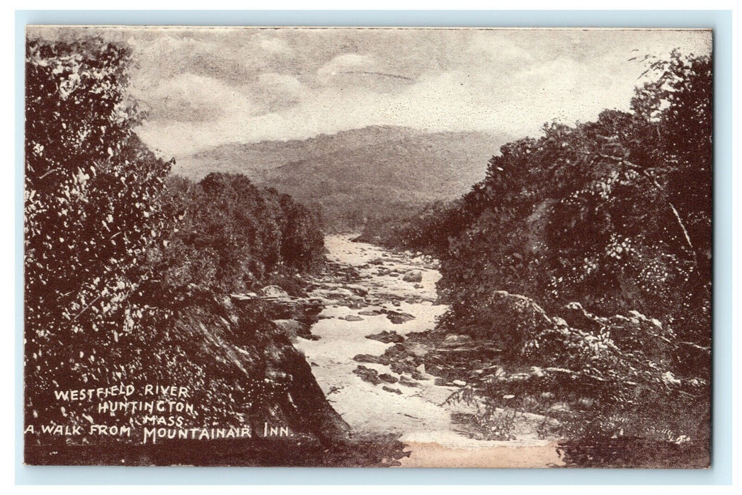 Westfield River Huntington Massachusetts Mountain Inn Vintage Antique Postcard