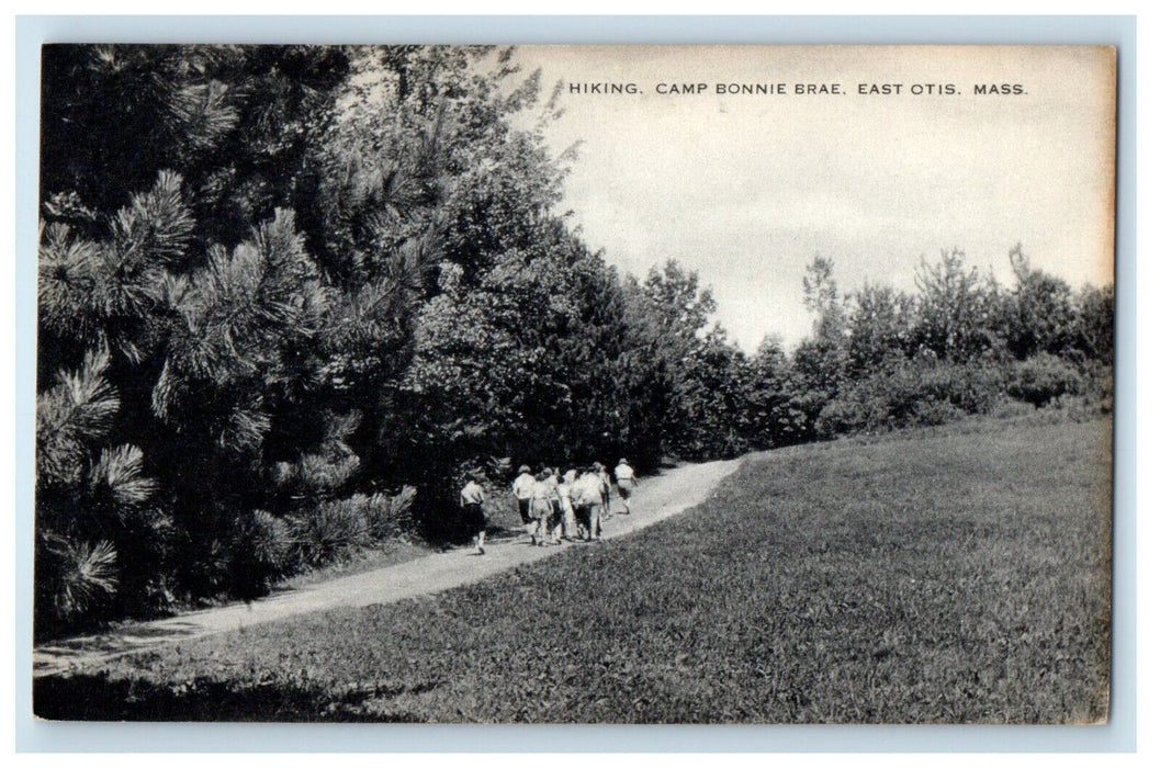 Hiking Camp Bonnie Brae Girls Scout East Otis Massachusetts MA Vintage Postcard