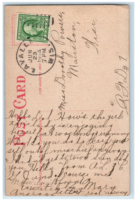 1914 Steam Boat Rock Nature Scene Mauston La Valle Wisconsin WI Antique Postcard