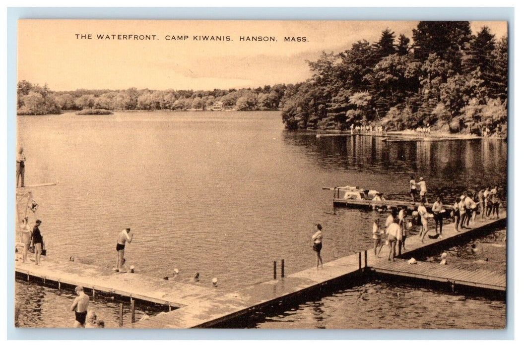 c1940's The Waterfront Camp Kiwanis Hanson Massachusetts MA Vintage Postcard