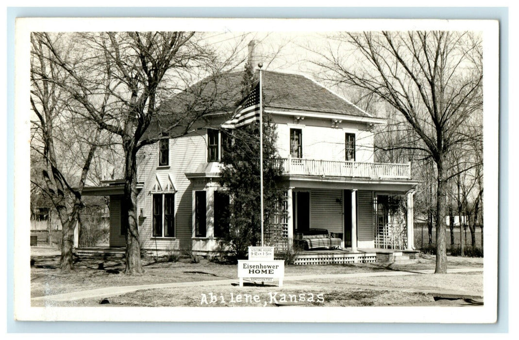 c1950's Eisenhower Home Abilene Kansas KS RPPC Photo Vintage Postcard