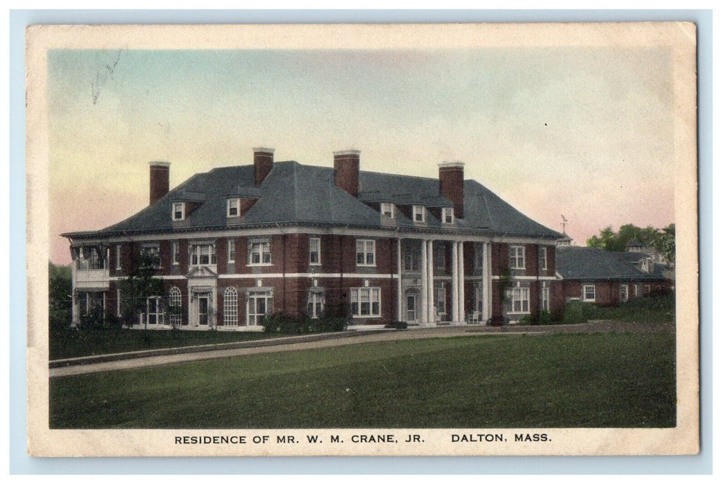 Residence Of Mr. W. M. Crane Jr. House Dalton Massachusetts MA Vintage Postcard