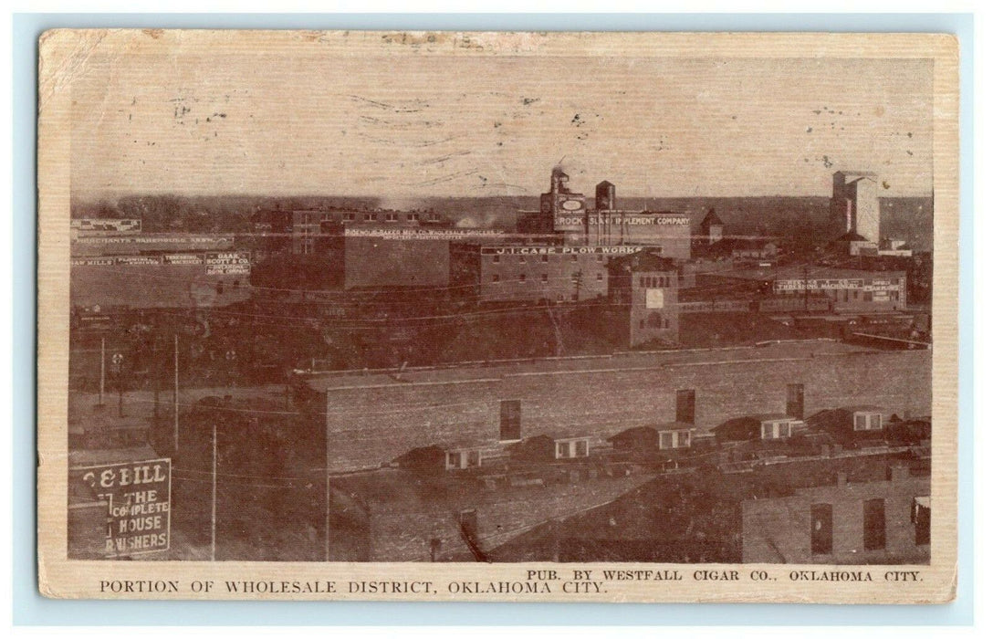 Portion of Wholesale District Oklahoma City 1910 Westfall Cigar Co., Postcard