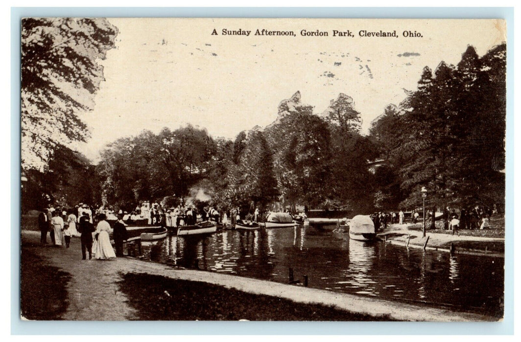 1910 A Sunday Afternoon Gordon Park Cleveland Ohio OH Posted Antique Postcard