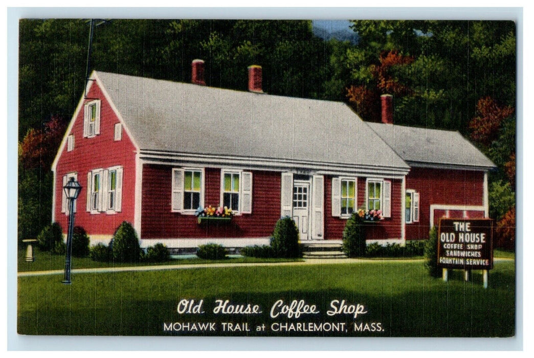 The Old House Coffee Shop Mohawk Trail Charlemont Massachusetts MA Postcard