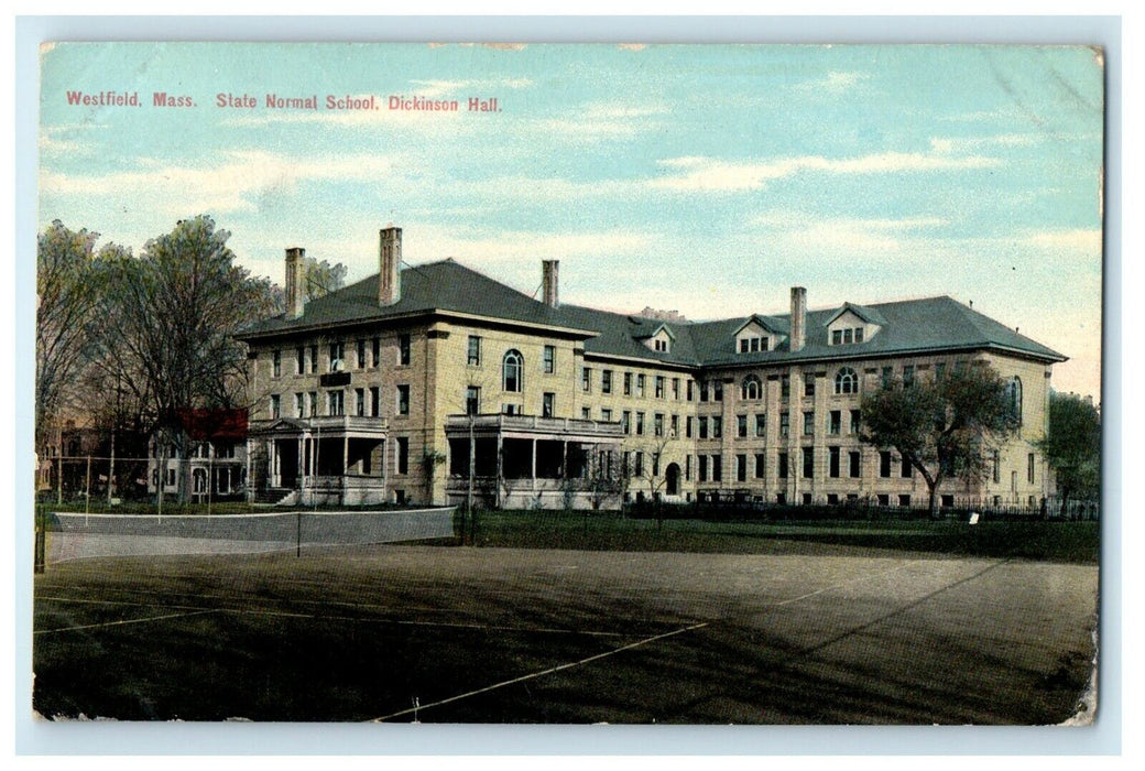 1911 State Normal School Dickinson Hall, Westfield Massachusetts MA Postcard
