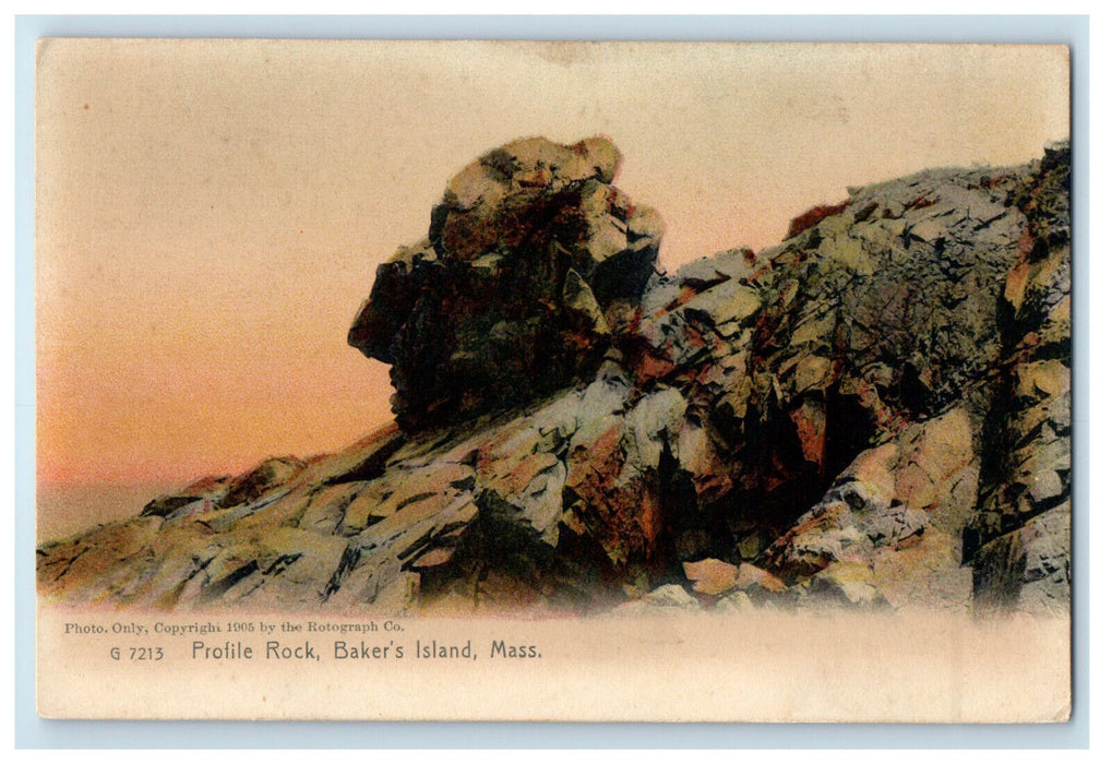 c1910 Profile Rock, Baker's Island Massachusetts MA Unposted Postcard