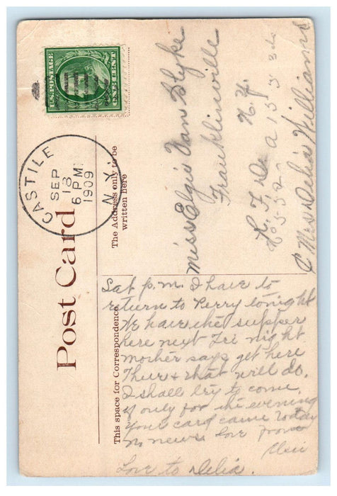 1909 The Outlet Silver Lake New York NY Castile NY Posted Antique Postcard