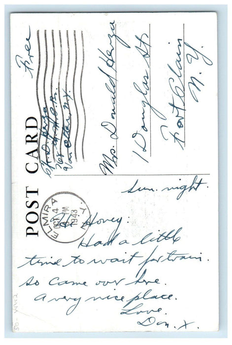 1943 Yank Service Center Advertising Club Binghamton New York NY WW2 Postcard