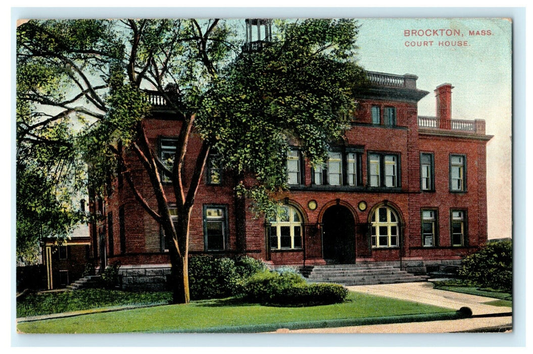 Brockton Massachusetts Court House 1910 Vintage Antique Postcard