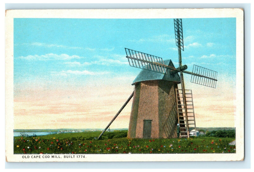 Old Cape Cod Mill Windmill Built 1774 Massachusetts Vintage Postcard