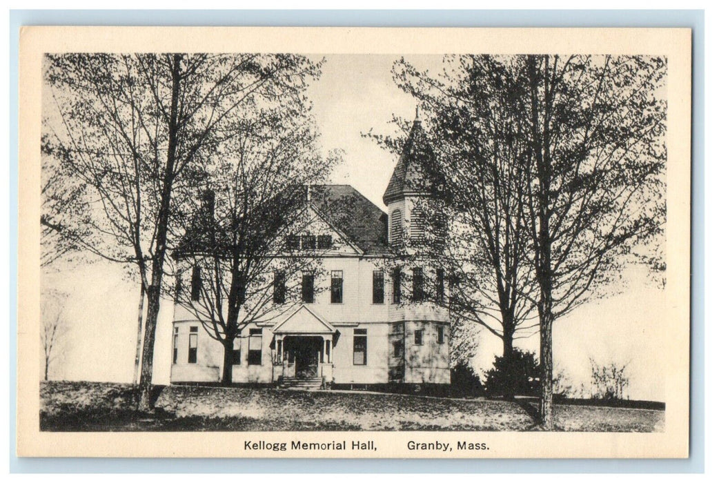 c1910's Kellogg Memorial Hall Granby Massachusetts MA Unposted Antique Postcard
