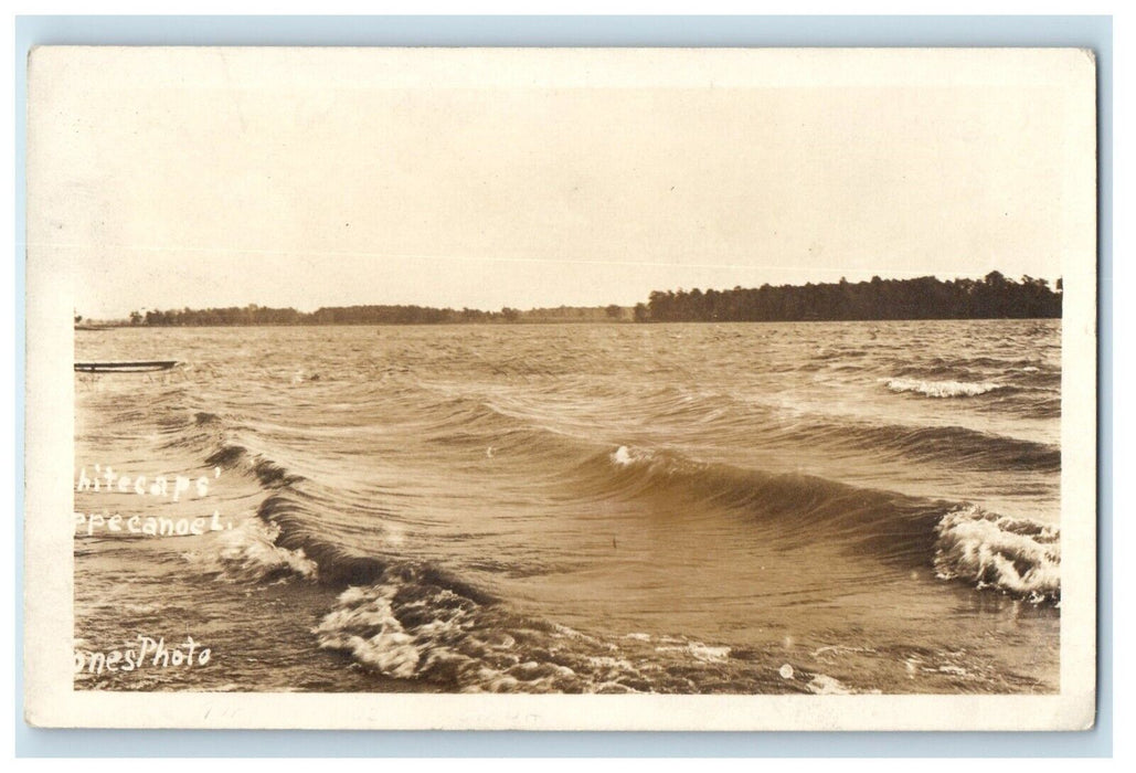 c1910's Whitecaps Wave Tippecanoe Lake Oswego Indiana IN RPPC Photo Postcard