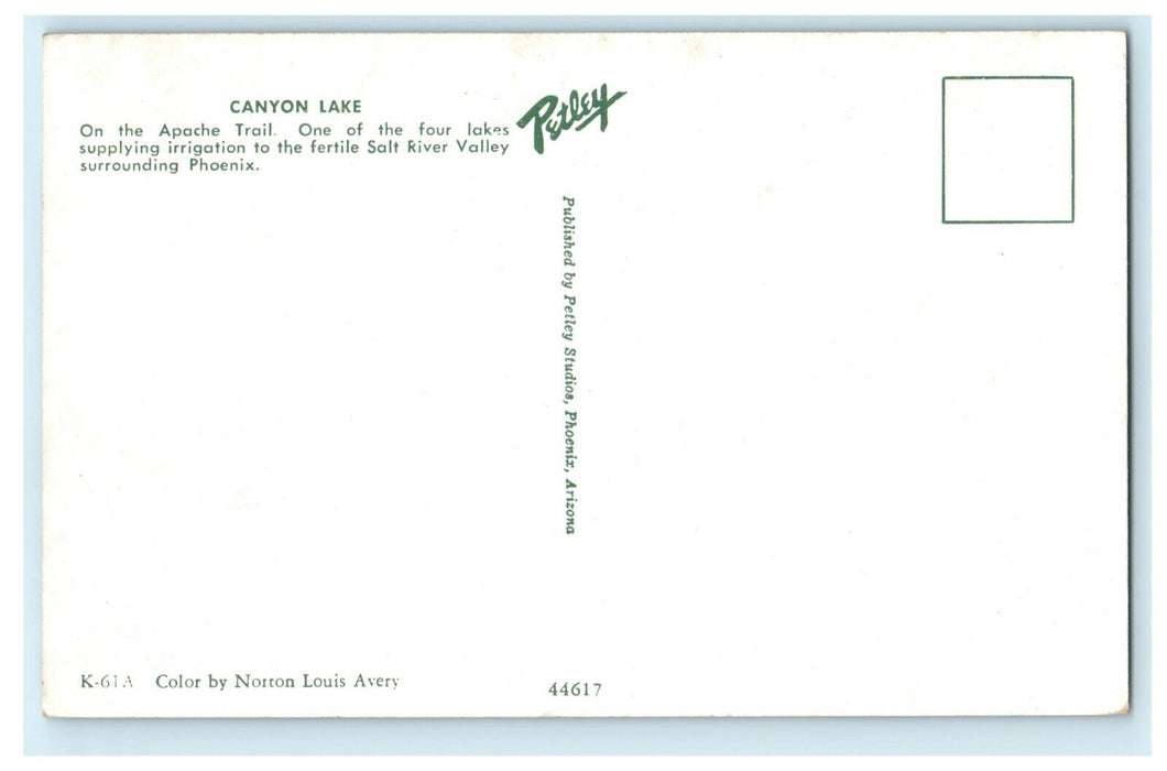 c1960's Saguaro Lake Canyon Apache Trail Phoenix Arizona AZ Postcard