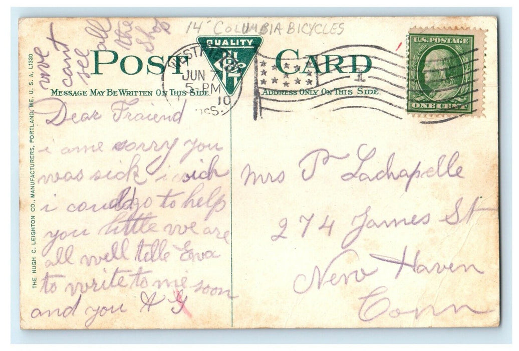 1910 Pope Manufacturing Company Plant, Westfield Massachusetts MA Postcard