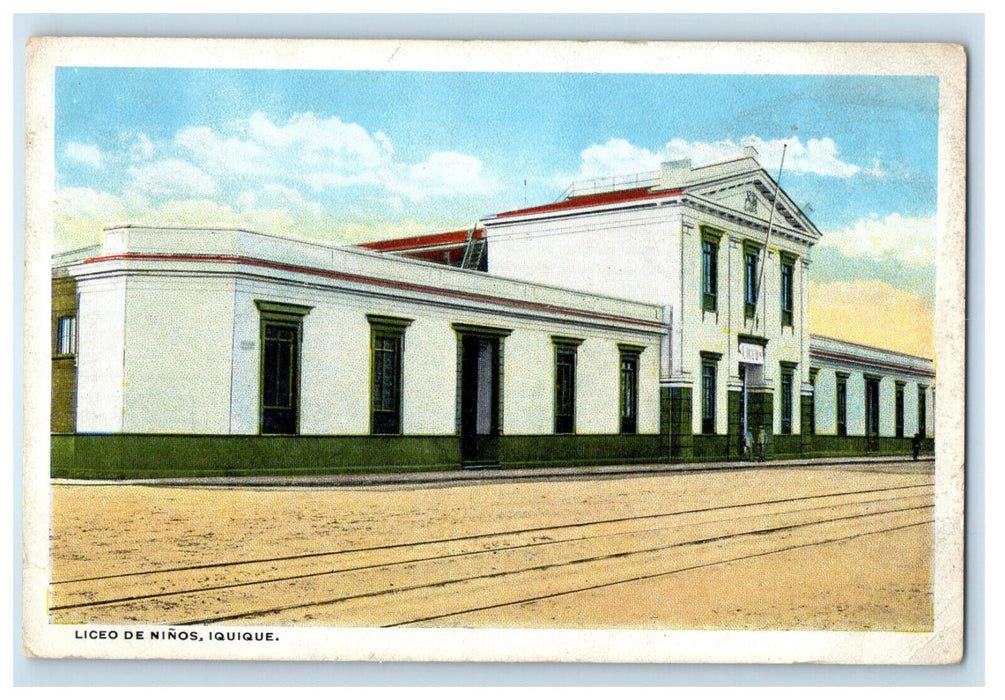 c1930s View of Liceo De Ninos Iquique Chile Unposted Vintage Postcard
