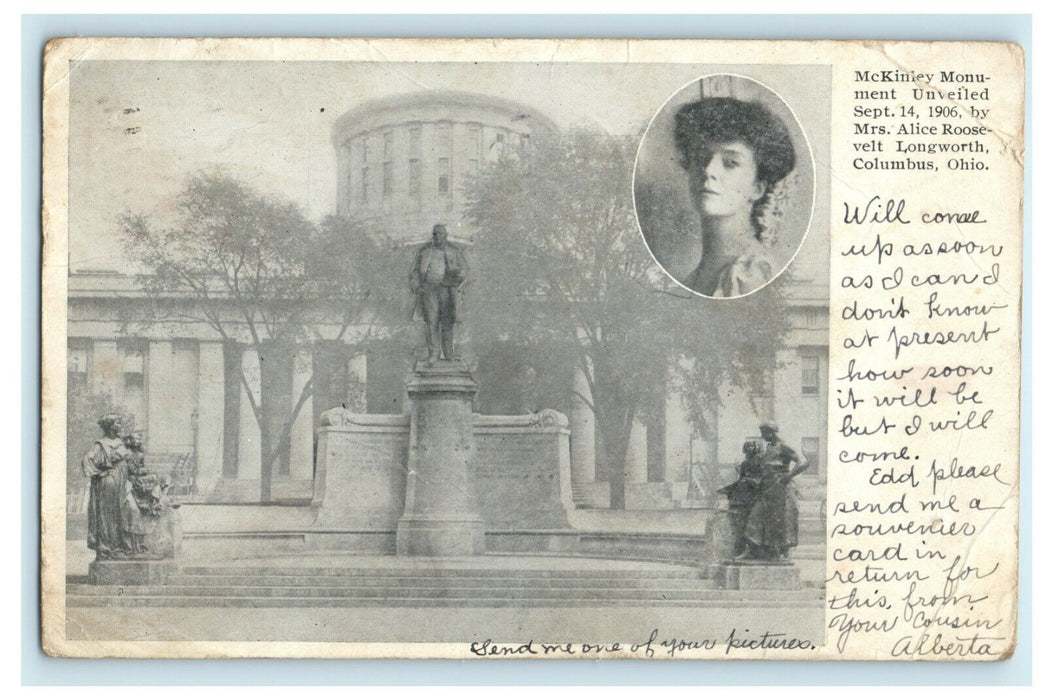 1906 McKinley Monument Unveiling Columbus Ohio OH Green Camp Postcard