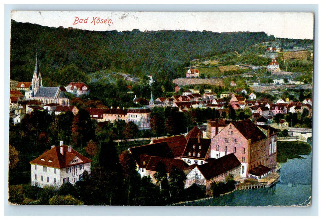 1926 Aerial View of Bad Kosen Saale-Unstrut Germany Vintage Posted Postcard