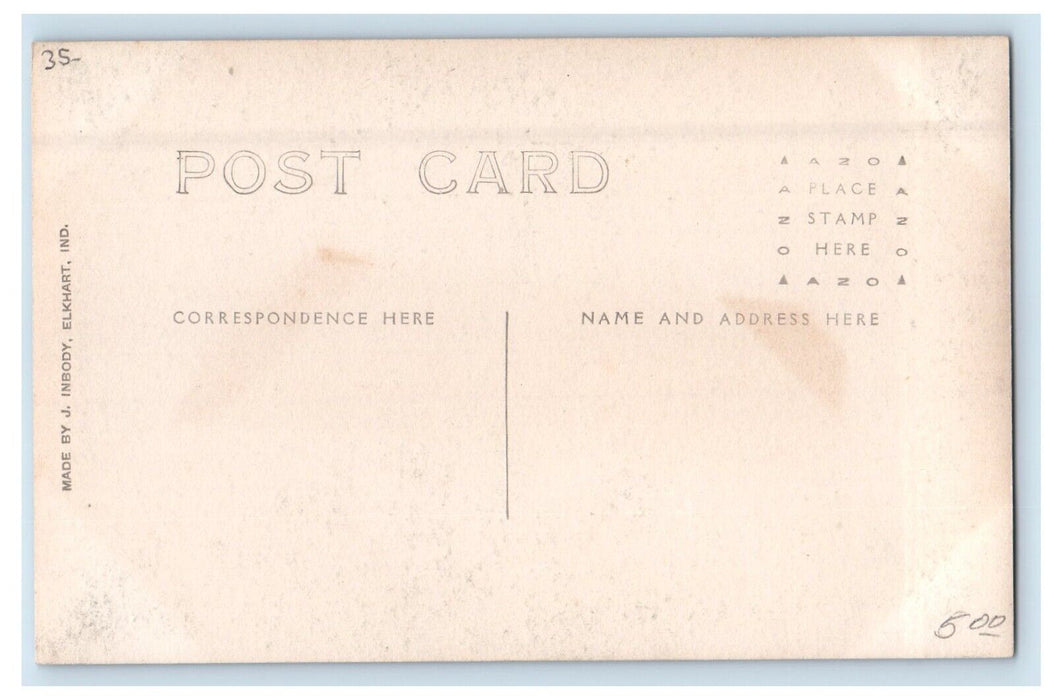 c1910's View Of Sunset Boat Winona Lake Indiana IN RPPC Photo Unposted Postcard