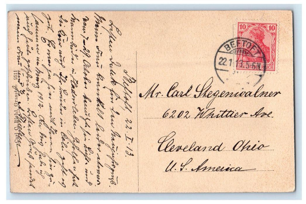 1913 Hilsen Fra Bevtoft Jutland, Denmark Posted Antique Postcard