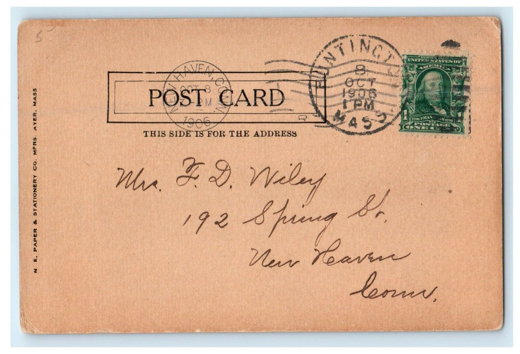 1906 The Scenic Route Westfield and Huntington Massachusetts MA Posted Postcard